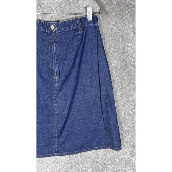 Isaac Mizrahi For Target A-Line Front Slit Jean Skirt Womens Size 8 Stretch Blue - Picture 6 of 9
